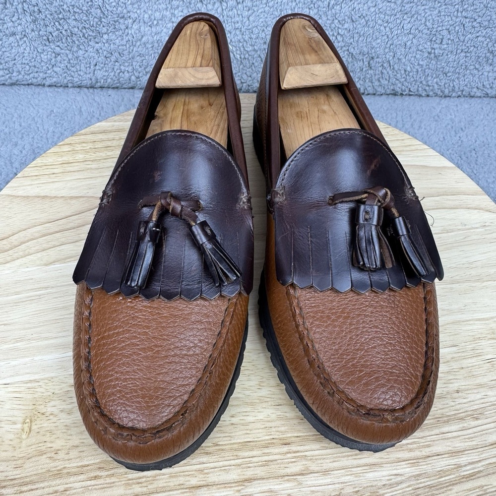 Allen‎ Edmonds Amherst 10 D Brown Pebbled Calf Kilt Loafer Shoes Preppy 42263 - Picture 3 of 12